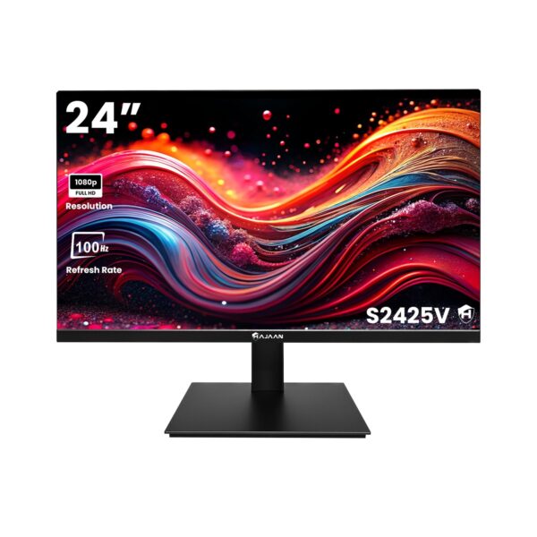 HAJAAN S2425V - 24 Inch FHD Flat Monitor - 100Hz Refresh Rate, Tilt Adjustment, VESA, HDMI / VGA  - Office & Home Use