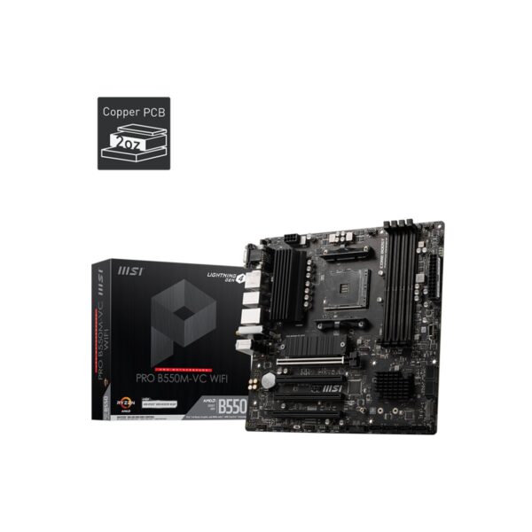 MSI PRO B550M-VC WiFi ProSeries Motherboard - Support AMD Ryzen 5000 & 3000 Series Desktop Processor, With DDR4 Up to 128GB Max Memory