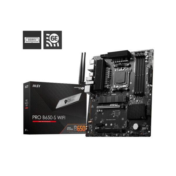 MSI PRO B650-S WIFI Motherboard, ATX - Support AMD Ryzen 9000/8000/7000 Series Desktop Processor, With DDR5 Up to 128GB Max Memory, Display Port / HDMI